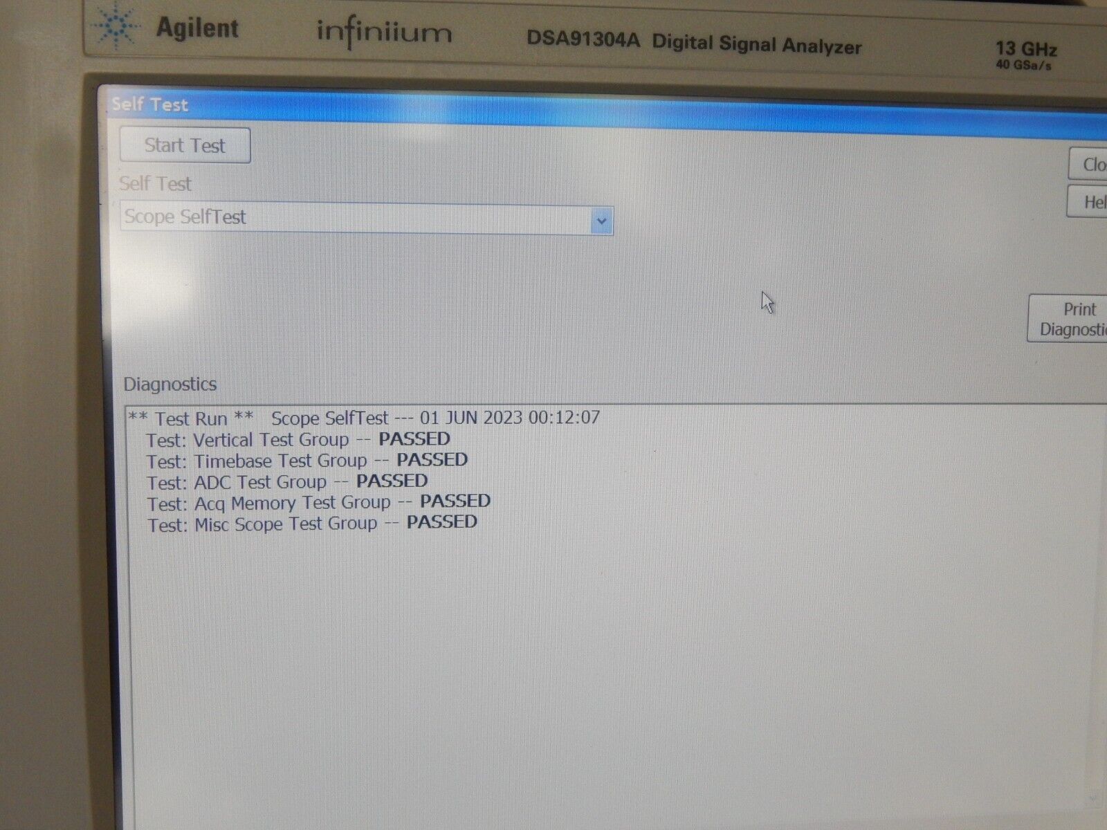 Keysight DSA91304A 'every option' 13Ghz 40Gs/s oscilloscope, cal'ed with data Keysight DSA91304A 'every option' 13Ghz 40Gs/s oscilloscope, cal'ed with data